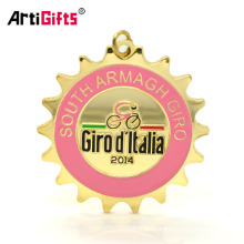 Medalla de ciclismo en forma de estrella linda del metal especial del oro